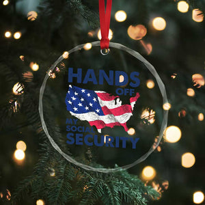 Hands Off My Social Security Crystal Glass Ornament Patriotic USA Retirement Protection American Flag TS02 Print Your Wear
