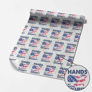 Hands Off My Social Security Wrapping Paper Roll Patriotic USA Retirement Protection American Flag TS02 Christmas Plaid Print Your Wear