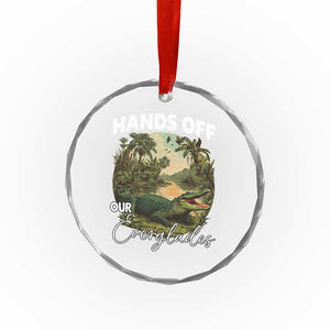 Hands Off Our Everglades Crystal Glass Ornament Vintage Alligator Swamp TS02 Print Your Wear