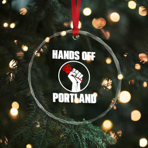 Hands Off Portland Crystal Glass Ornament Rose Fist Oregon Freedom Fighter TS02 Print Your Wear