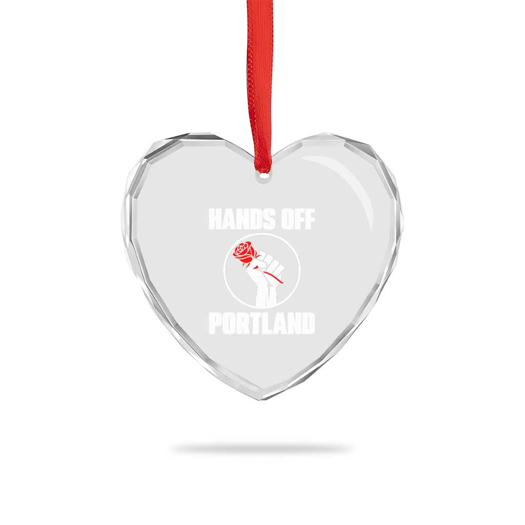 Hands Off Portland Heart Crystal Glass Ornament Rose Fist Oregon Freedom Fighter TS02 Print Your Wear