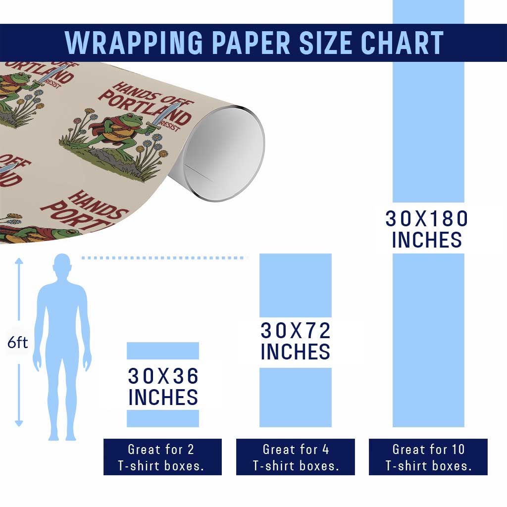 Hands Off Portland Sword Frog Wrapping Paper Roll Freedom Fighters Hero Resist TS02 Print Your Wear