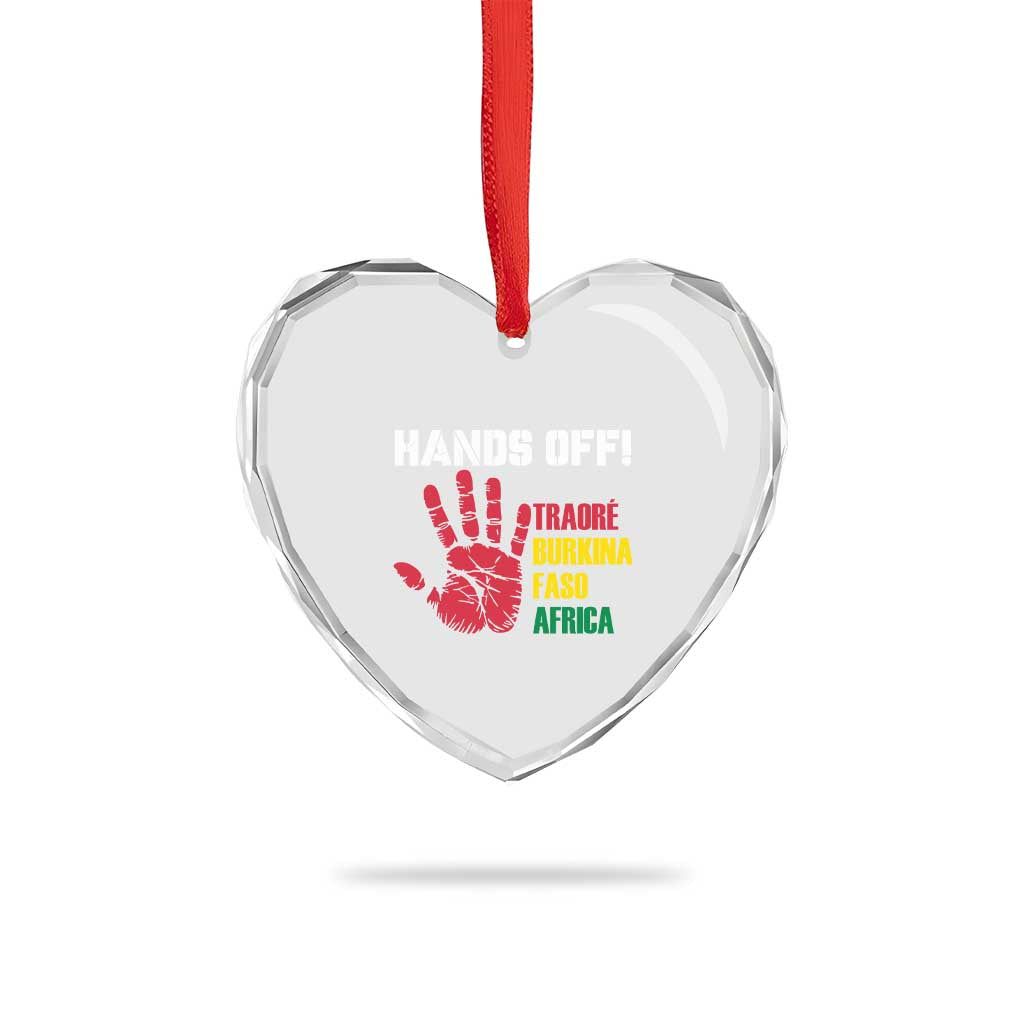 Hands Off Traoré Burkina Faso Africa Heart Crystal Glass Ornament TS02 Print Your Wear
