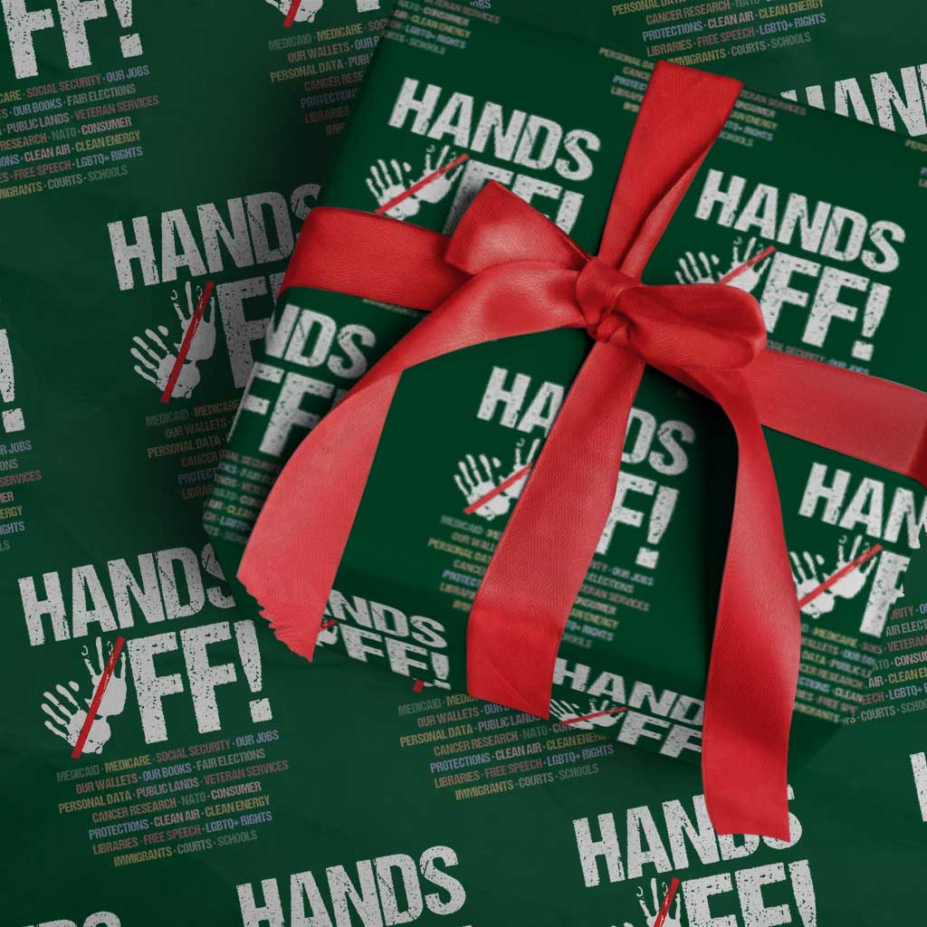 Hands Off Wrapping Paper Roll Social Security And Medicare Protest Vintage Hand Print - Print Your Wear