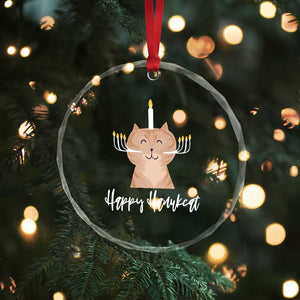 Hanukkah Cat Crystal Glass Ornament Cat Menorah Cute Jewish Kitten Chanukah Hanukkat TS09 Print Your Wear
