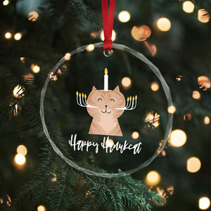 Hanukkah Cat Crystal Glass Ornament Cat Menorah Cute Jewish Kitten Chanukah Hanukkat TS09 Print Your Wear