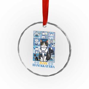Hanukkah Cat Crystal Glass Ornament In My Hanukkat Era Cute Jewish Cats TS09 Print Your Wear