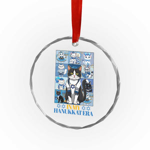 Hanukkah Cat Crystal Glass Ornament In My Hanukkat Era Cute Jewish Cats TS09 Print Your Wear