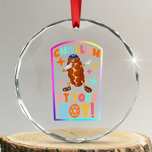 Hanukkah Challah At Ya Boy Crystal Glass Ornament Funny Holiday Gift TS12 Transparent Glass 3'' Circle Print Your Wear