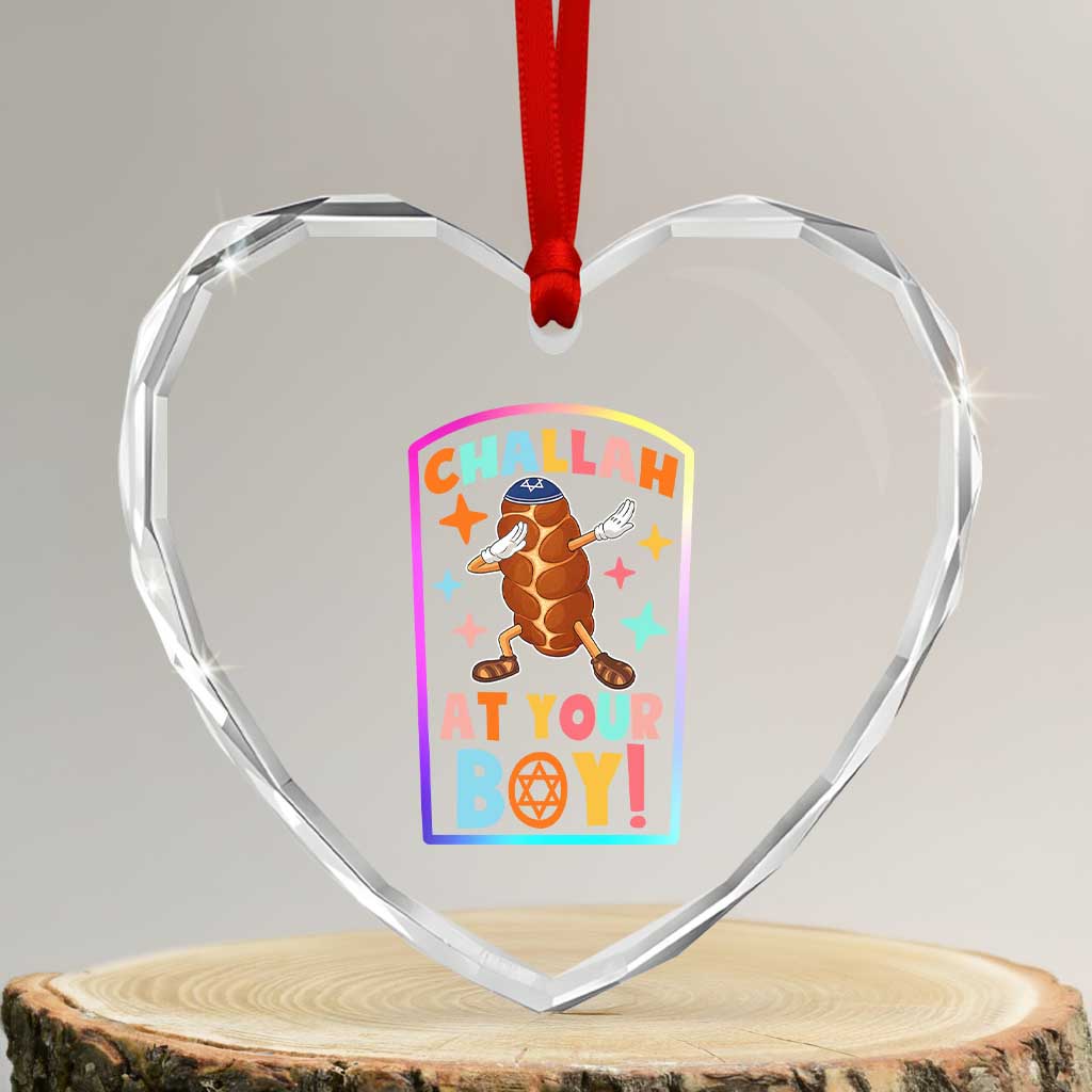 Hanukkah Challah At Ya Boy Heart Crystal Glass Ornament Funny Holiday Gift TS12 Transparent Glass 3'' Heart Print Your Wear