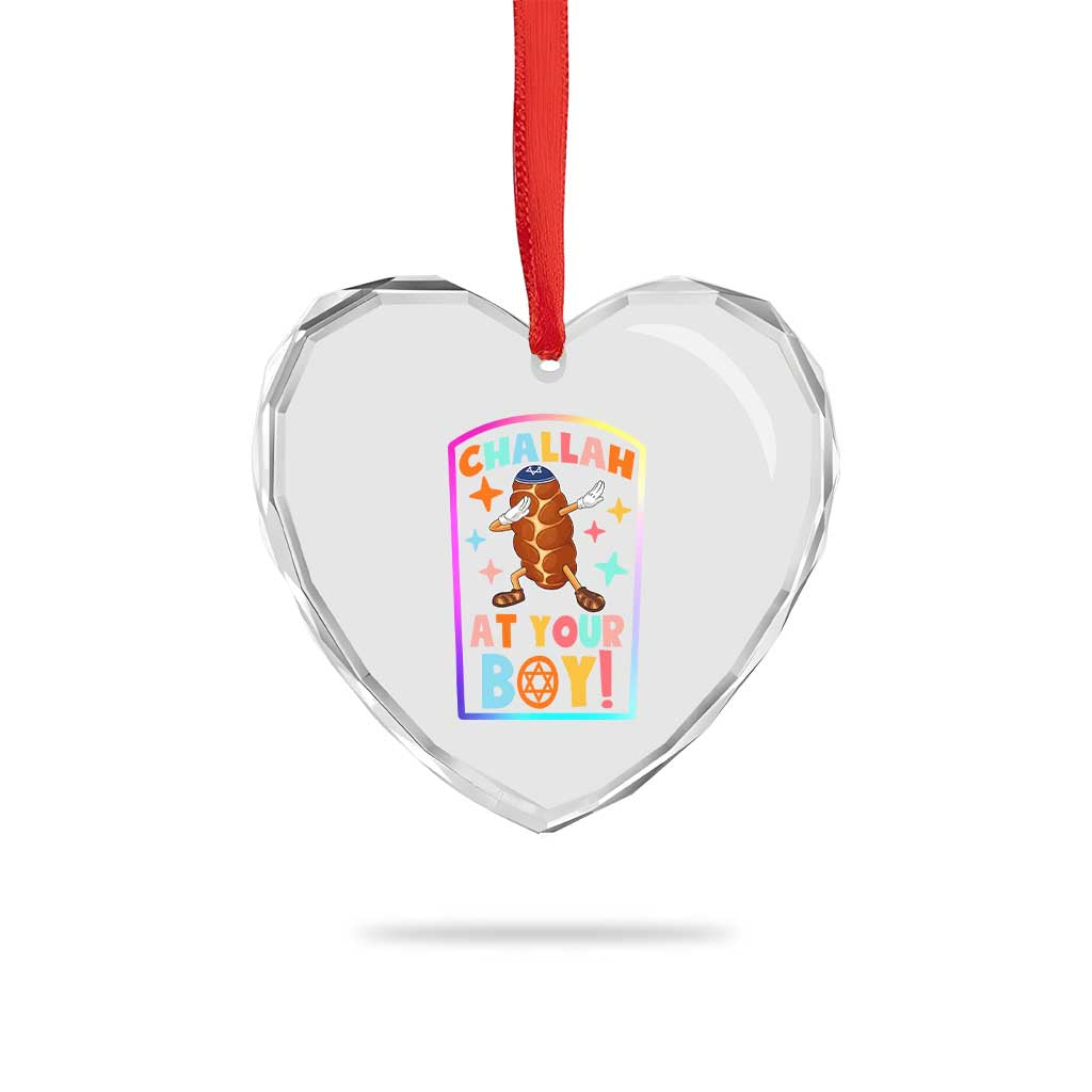 Hanukkah Challah At Ya Boy Heart Crystal Glass Ornament Funny Holiday Gift TS12 Print Your Wear