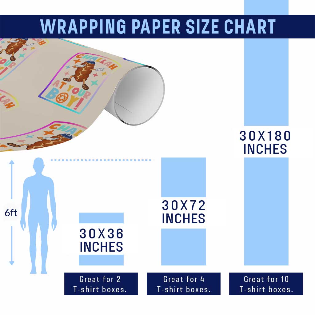 Hanukkah Challah At Ya Boy Wrapping Paper Roll Funny Holiday Gift TS12 Print Your Wear