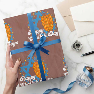 Hanukkah Challah Wrapping Paper Roll Happy Challah Days Star Of David Gift TS12 Mocha Print Your Wear