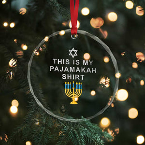 Hanukkah Crystal Glass Ornament This Is My Pajamakah ornamentChanukah Jewish Menorah TS11 Print Your Wear