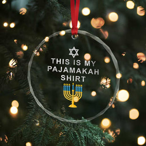 Hanukkah Crystal Glass Ornament This Is My Pajamakah ornamentChanukah Jewish Menorah TS11 Print Your Wear