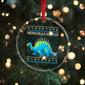 Hanukkah Dinosaur Crystal Glass Ornament Menorasaurus Menorah Dino TS09 Print Your Wear