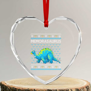 Hanukkah Dinosaur Heart Crystal Glass Ornament Menorasaurus Menorah Dino TS09 Transparent Glass 3'' Heart Print Your Wear