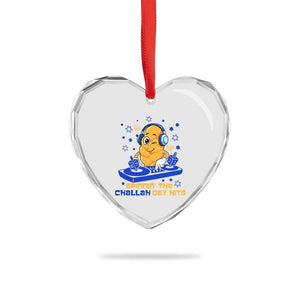 Hanukkah DJ Challah And Dreidel Heart Crystal Glass Ornament Funny Jewish Gift TS12 Print Your Wear