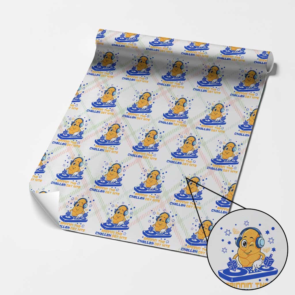 Hanukkah DJ Challah And Dreidel Wrapping Paper Roll Funny Jewish Gift TS12 Christmas Plaid Print Your Wear