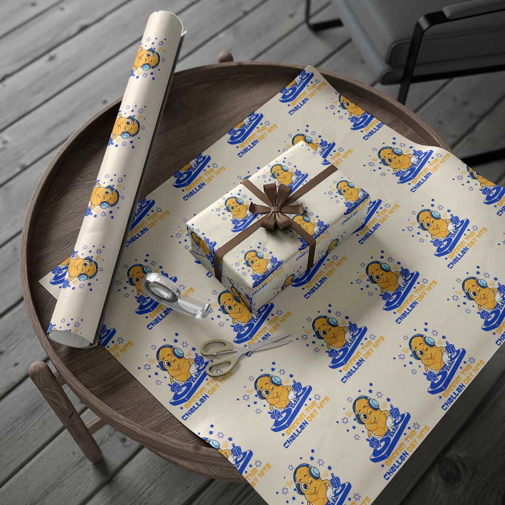 Hanukkah DJ Challah And Dreidel Wrapping Paper Roll Funny Jewish Gift TS12 Beige Print Your Wear