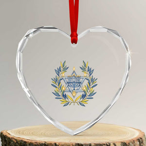 Hanukkah Flower Menorah Star Of David Heart Crystal Glass Ornament Gift For Women TS12 Transparent Glass 3'' Heart Print Your Wear