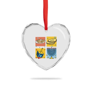 Hanukkah Heart Crystal Glass Ornament Festival Of Lights Dreidel Menorah Candle Star Gift TS12 Print Your Wear