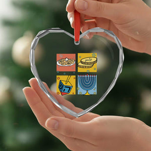 Hanukkah Heart Crystal Glass Ornament Festival Of Lights Dreidel Menorah Candle Star Gift TS12 Print Your Wear