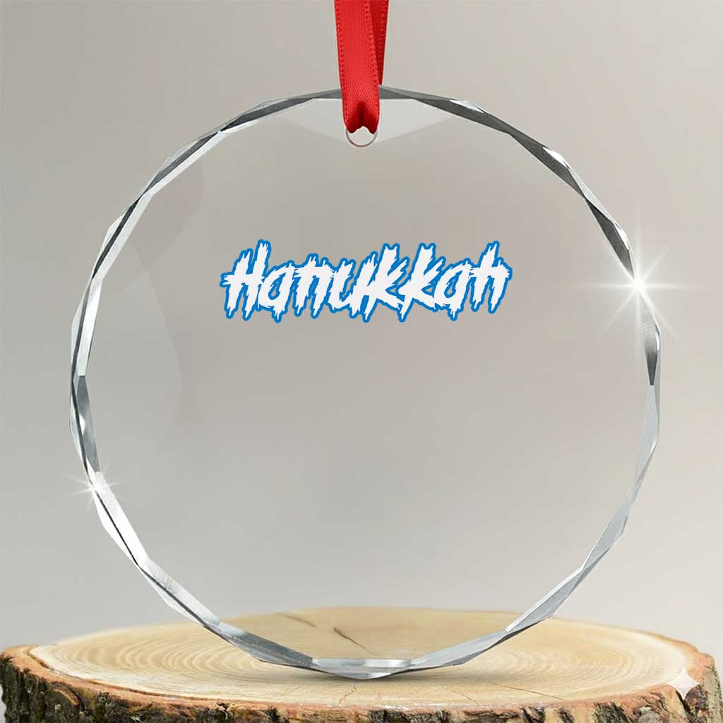Hanukkah Heavy Metal Crystal Glass Ornament Jewish Menorah Dreidel TS10 Transparent Glass 3'' Circle Print Your Wear