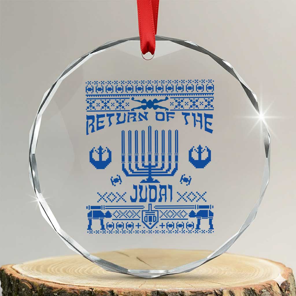 Hanukkah Holiday Crystal Glass Ornament Return Of The Judai Chanukah Jewish Festival TS11 Transparent Glass 3'' Circle Print Your Wear