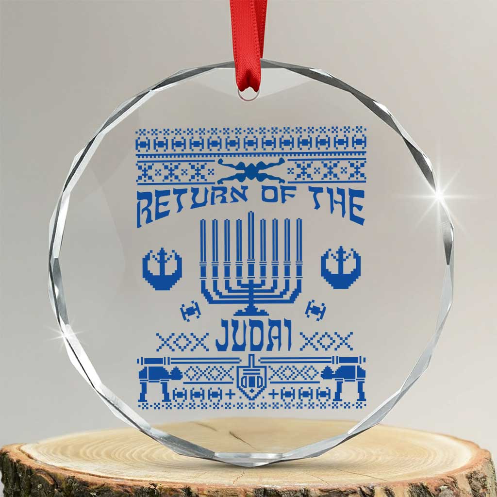 Hanukkah Holiday Crystal Glass Ornament Return Of The Judai Chanukah Jewish Festival TS11 Transparent Glass 3'' Circle Print Your Wear
