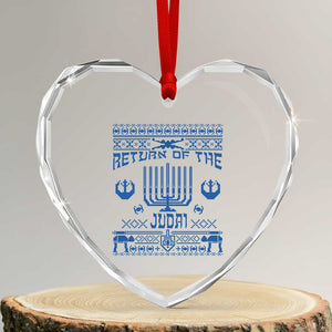 Hanukkah Holiday Heart Crystal Glass Ornament Return Of The Judai Chanukah Jewish Festival TS11 Transparent Glass 3'' Heart Print Your Wear