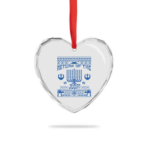 Hanukkah Holiday Heart Crystal Glass Ornament Return Of The Judai Chanukah Jewish Festival TS11 Print Your Wear