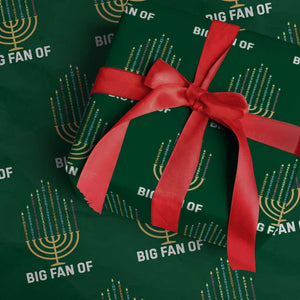 Hanukkah Human Rights Wrapping Paper Roll Big Fan Of Democracy Immigrants And Refugees TS11 Green Print Your Wear