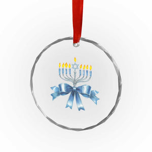 Hanukkah Menorah Jewish Coquette Bow Crystal Glass Ornament TS09 Print Your Wear