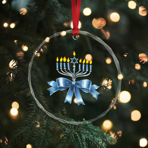 Hanukkah Menorah Jewish Coquette Bow Crystal Glass Ornament TS09 Print Your Wear