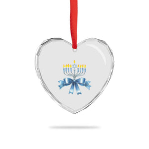 Hanukkah Menorah Jewish Coquette Bow Heart Crystal Glass Ornament TS09 Print Your Wear