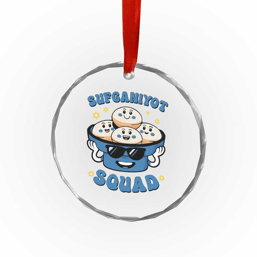 Hanukkah Sufganiyot Squad Crystal Glass Ornament Funny Jelly Donut Jewish Gift TS12 Print Your Wear
