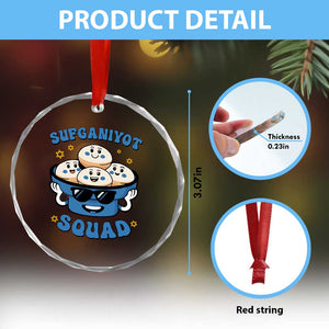 Hanukkah Sufganiyot Squad Crystal Glass Ornament Funny Jelly Donut Jewish Gift TS12 Print Your Wear