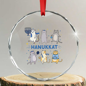Hanukkat Crystal Glass Ornament Funny Cats Hanukkah Festival Of Lights Gift TS12 Transparent Glass 3'' Circle Print Your Wear