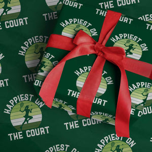 Happiest On The Court Wrapping Paper Roll Vintage Retro Tennis Girl Gift TS12 Green Print Your Wear