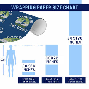 Happiest On The Court Wrapping Paper Roll Vintage Retro Tennis Girl Gift TS12 Print Your Wear