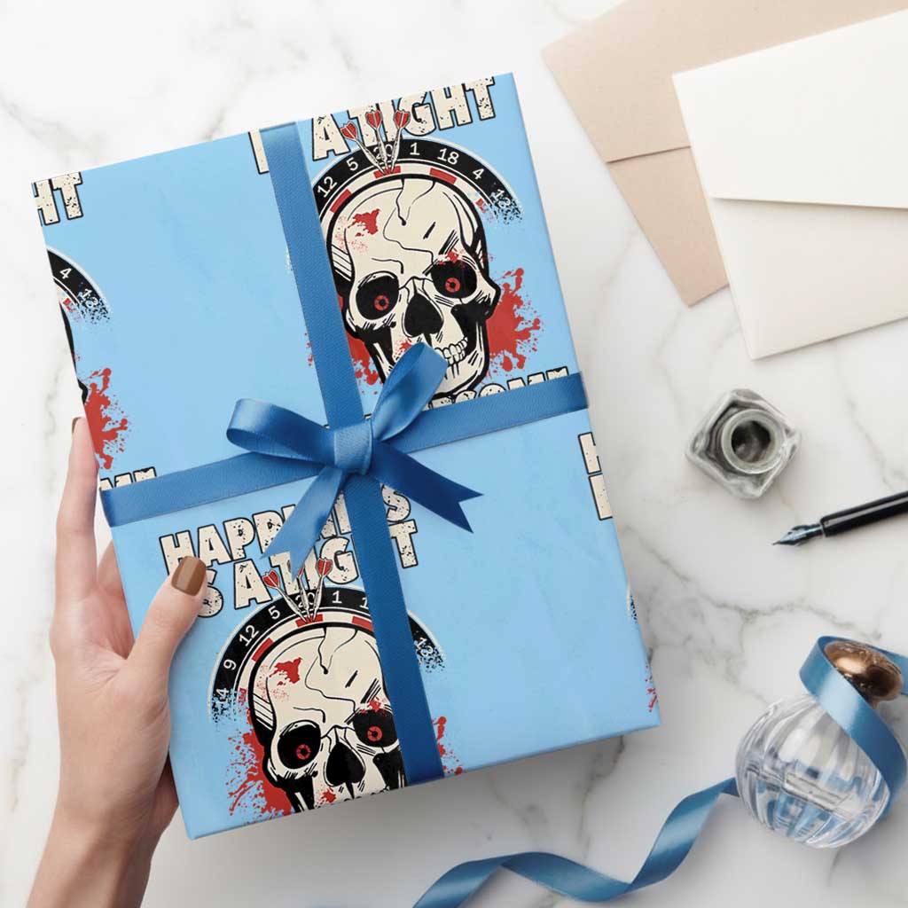 Happiness Is a Tight Threesome Wrapping Paper Roll Gothic Dart Player Gift TS12 Light Blue Print Your Wear