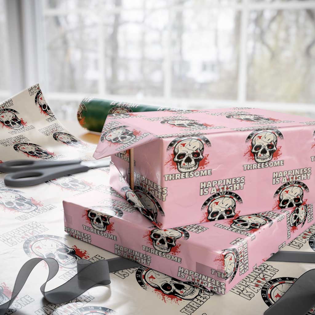 Happiness Is a Tight Threesome Wrapping Paper Roll Gothic Dart Player Gift TS12 Light Pink Print Your Wear