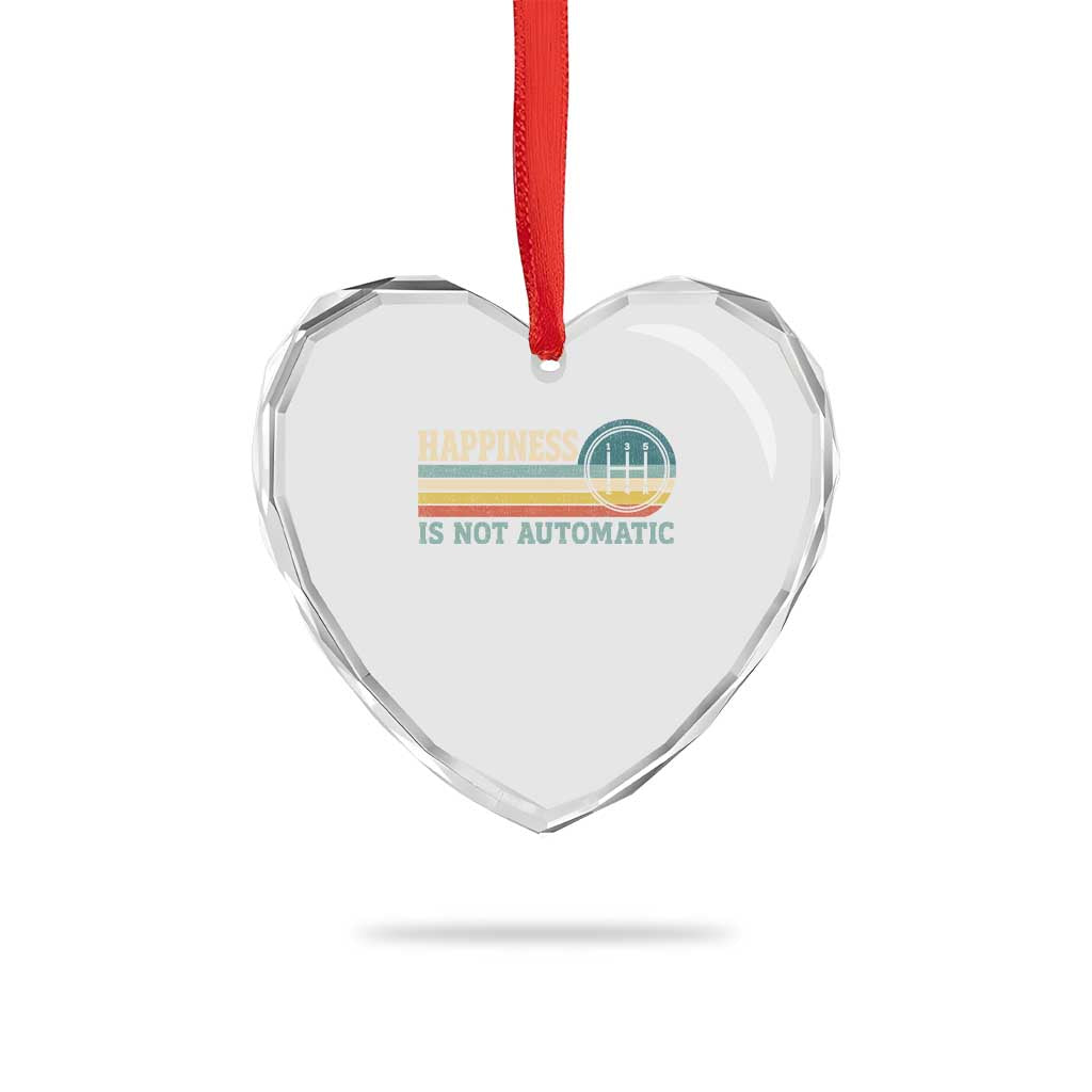 Happiness Is Not Automatic 5 Speed Manual Transmission Car Heart Crystal Glass Ornament