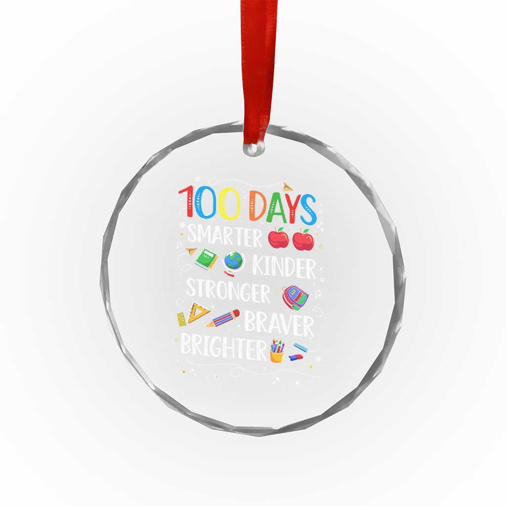 Happy 100 Days of School Crystal Glass Ornament 100th Day Kids Boys Girls Teachers Pupils TS10 Print Your Wear