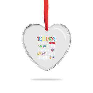 Happy 100 Days of School Heart Crystal Glass Ornament 100th Day Kids Boys Girls Teachers Pupils TS10 Print Your Wear