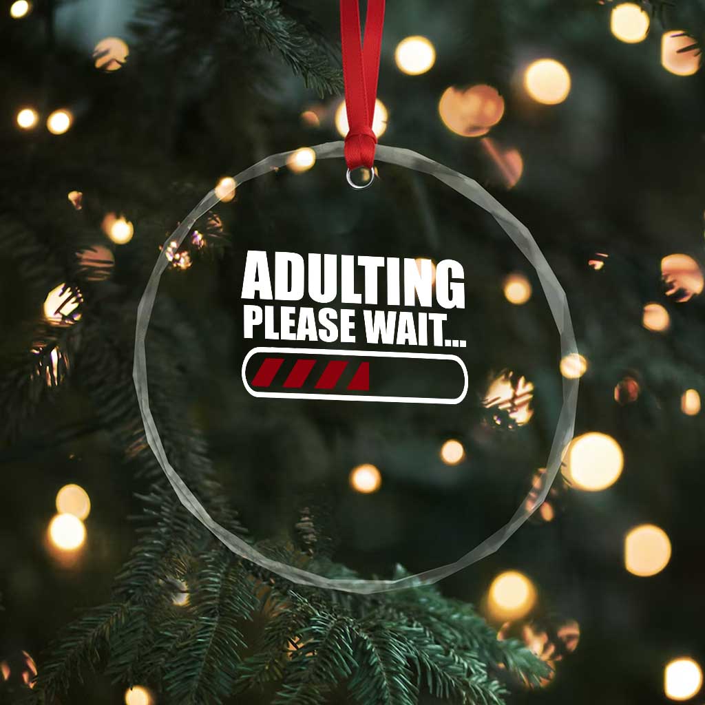 Happy 18th Birthday Crystal Glass Ornament Adulting Please Wait Loading 18 Year Old Bday Gifts TS10 Print Your Wear