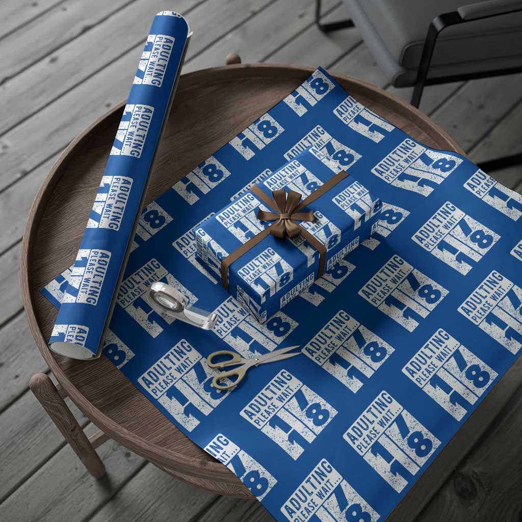 Happy 18th Birthday Wrapping Paper Roll Adulting Please Wait 18 Year Old Bday Gifts TS10 Blue Print Your Wear