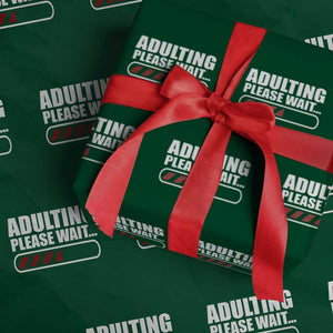 Happy 18th Birthday Wrapping Paper Roll Adulting Please Wait Loading 18 Year Old Bday Gifts TS10 Green Print Your Wear