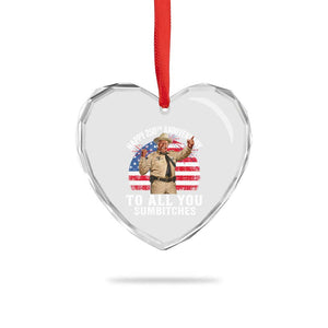 Happy 250th Anniversary To All You Sumbitches Heart Crystal Glass Ornament Funny Smokey Patriotic 70s Movie The Bandit